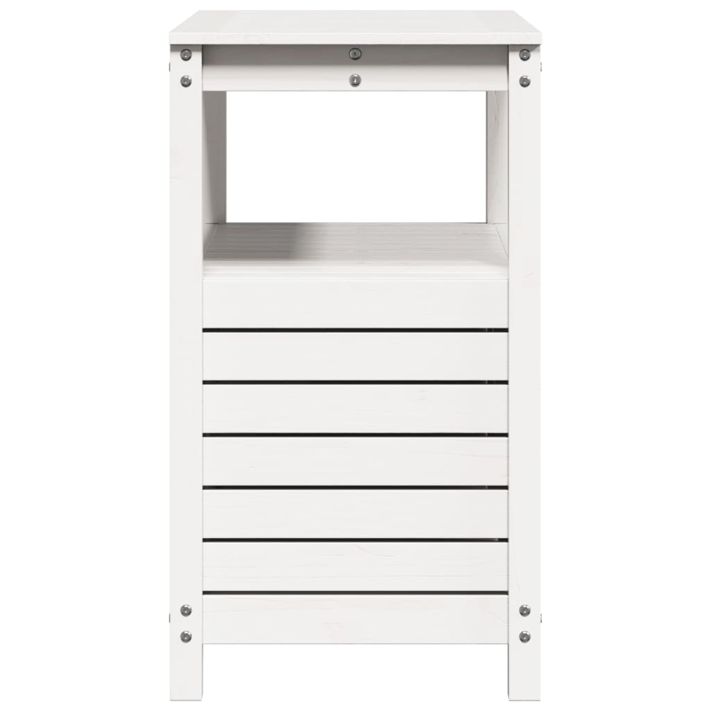 Tavolo Invaso con Ripiani Bianco 82,5x45x81 cm Massello Pino 832428