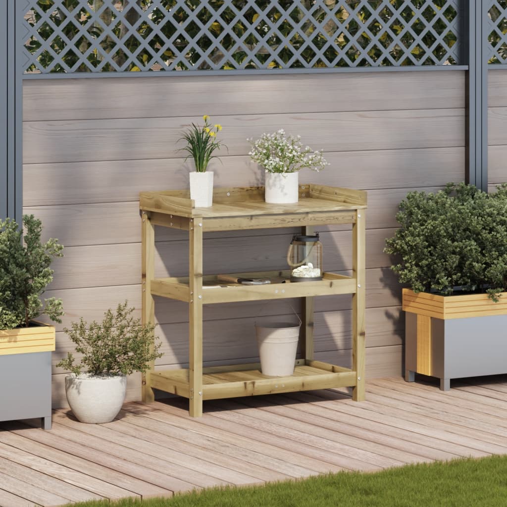 Tavolo Invaso con Ripiani 82,5x45x86,5 cm Legno Impregnato Pinocod mxl 115387