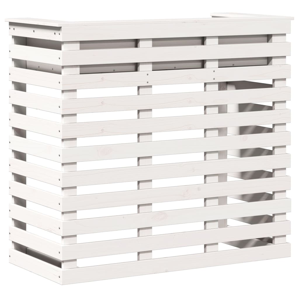 Tavolo Bar da Esterno Bianco 113,5x50x103cm Legno Massello Pino 832531