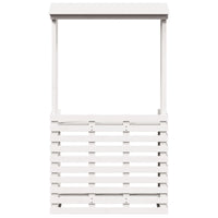 Tavolo Bar da Esterno con Tetto Bianco 112,5x57x195,5 cm Legno 832535