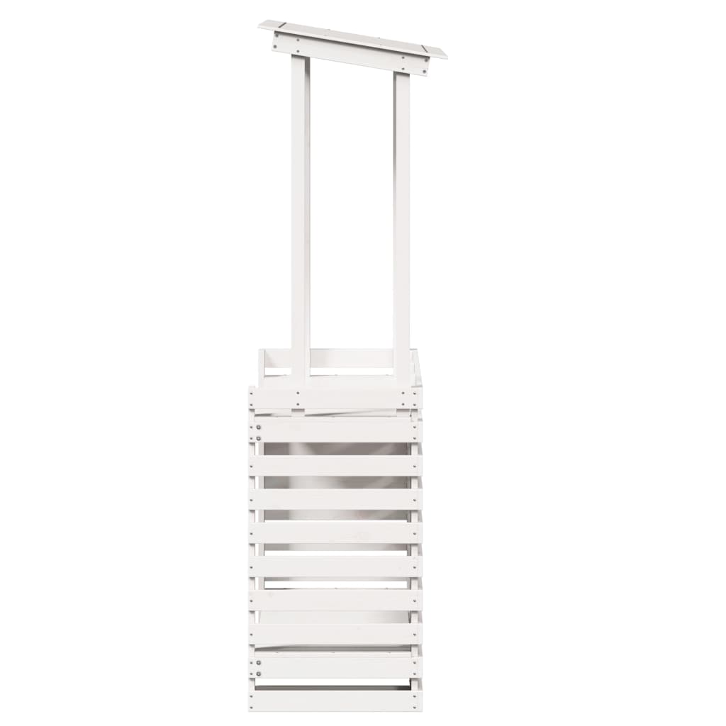 Tavolo Bar da Esterno con Tetto Bianco 112,5x57x195,5 cm Legno 832535