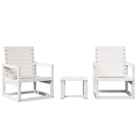 Set Salotto da Giardino 3 pz Bianco in Legno Massello di Pinocod mxl 90596