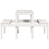Tavolo da Picnic Bianco 110x134x75 cm in Legno Massello di Pino 832558