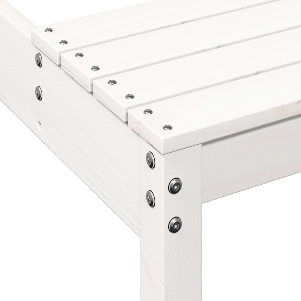 Tavolo da Picnic Bianco 110x134x75 cm in Legno Massello di Pino 832558