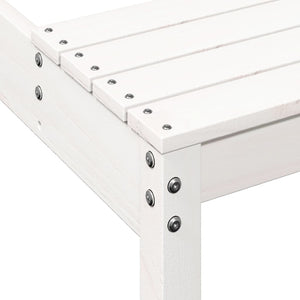 Tavolo da Picnic Bianco 110x134x75 cm in Legno Massello di Pino 832558