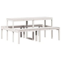 Tavolo da Picnic Bianco 160x134x75 cm in Legno Massello di Pino 832563