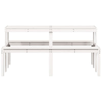 Tavolo da Picnic Bianco 160x134x75 cm in Legno Massello di Pino