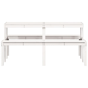 Tavolo da Picnic Bianco 160x134x75 cm in Legno Massello di Pino 832563
