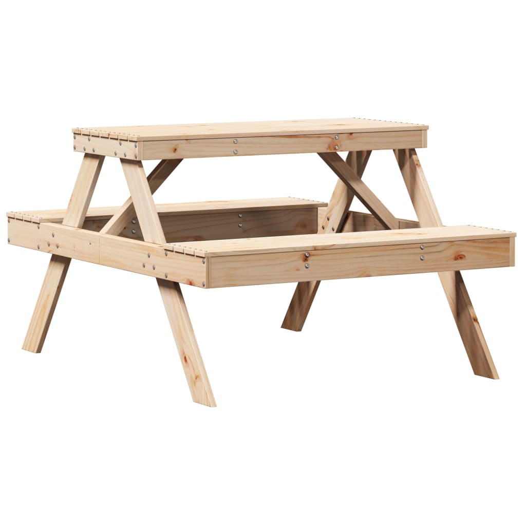Tavolo da Picnic 105x134x75 cm in Legno Massello di Pinocod mxl 115389