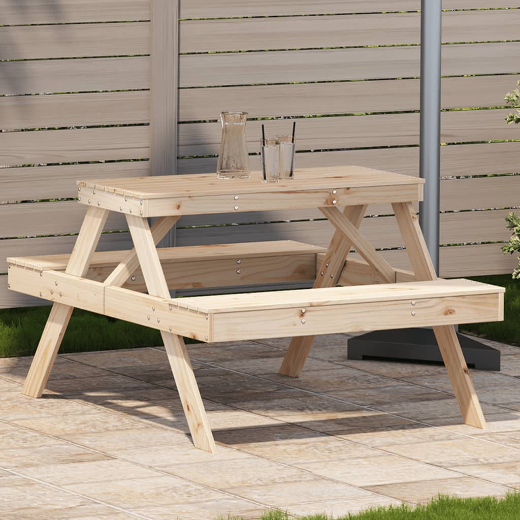 Tavolo da Picnic 105x134x75 cm in Legno Massello di Pinocod mxl 115389