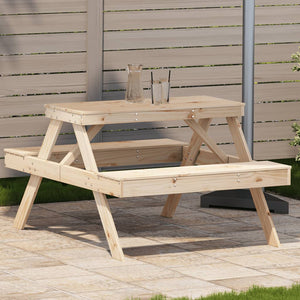 Tavolo da Picnic 105x134x75 cm in Legno Massello di Pinocod mxl 115389