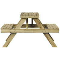 Tavolo da Picnic 105x134x75 cm in Legno Impregnato di Pino 832571