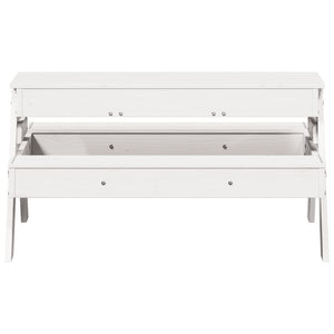 Tavolo Picnic con Sabbiera Bambini Bianco Legno Massello Pino 832593