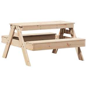 Tavolo da Picnic per Bambini 88x97x52 cm Legno Massello di Pino