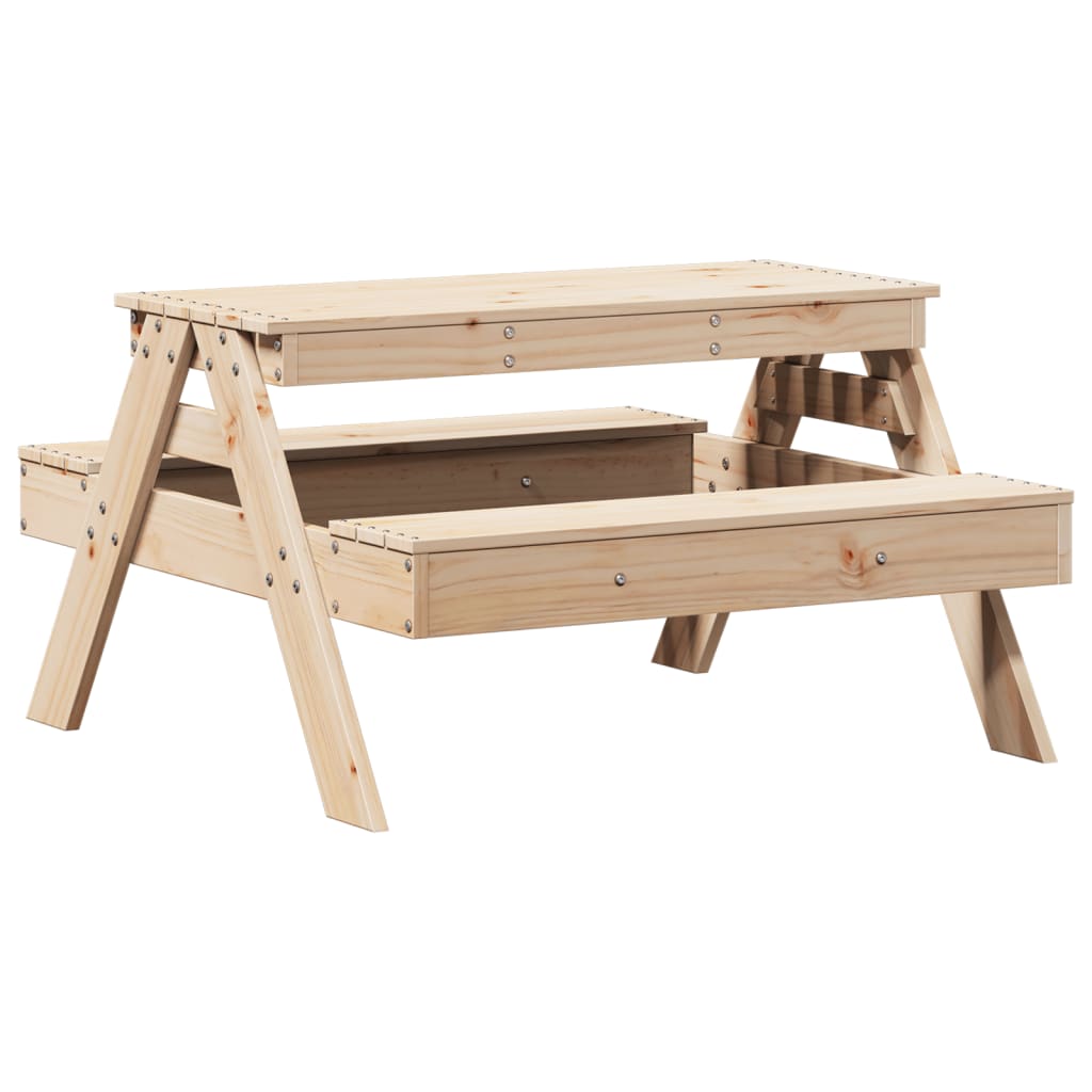 Tavolo da Picnic per Bambini 88x97x52 cm Legno Massello di Pino 832596
