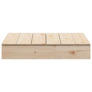 Sabbiera con Copertura 111x111x19,5 cm Legno Massello di Pino 832606