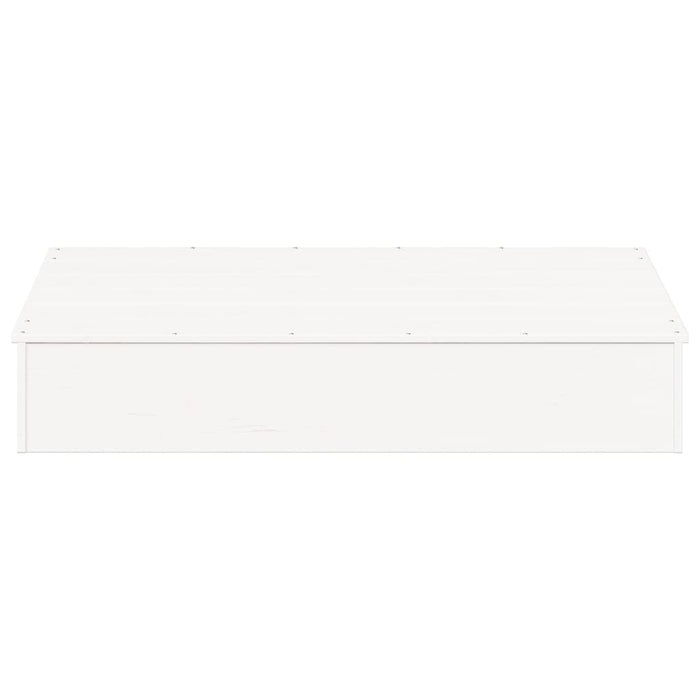 Sabbiera con Copertura Bianca 111x111x19,5 cm Massello di Pino