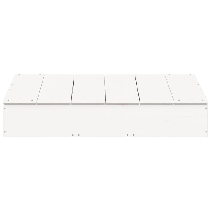 Sabbiera con Copertura Bianca 111x111x19,5 cm Massello di Pino