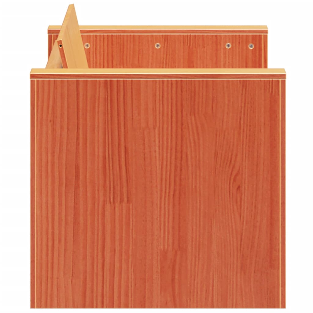 Divano Giardino 2 Posti-Sofa da Giardino-Divanetto da esterno Marrone Cera 134x60x62 cm Massello Pino