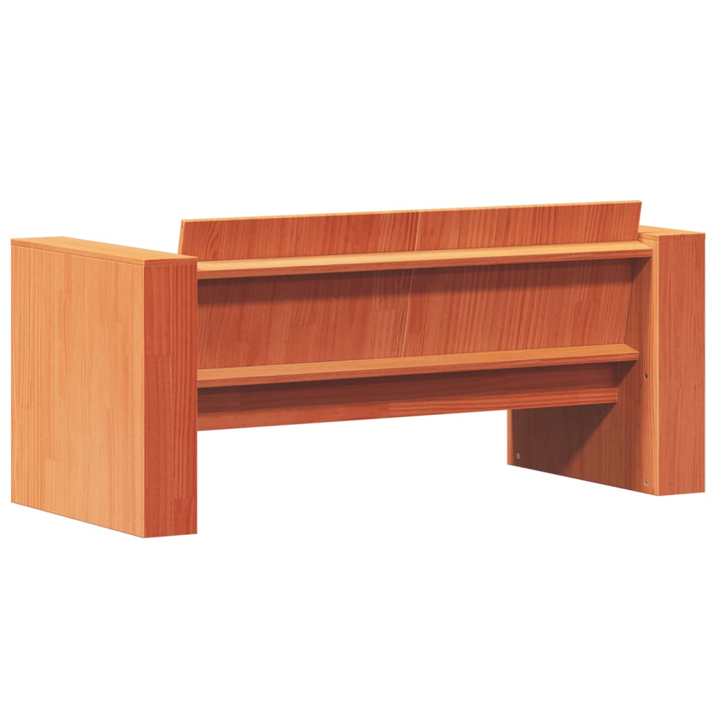 Divano Giardino 2 Posti Marrone Cera 134x60x62 cm Massello Pino 844625