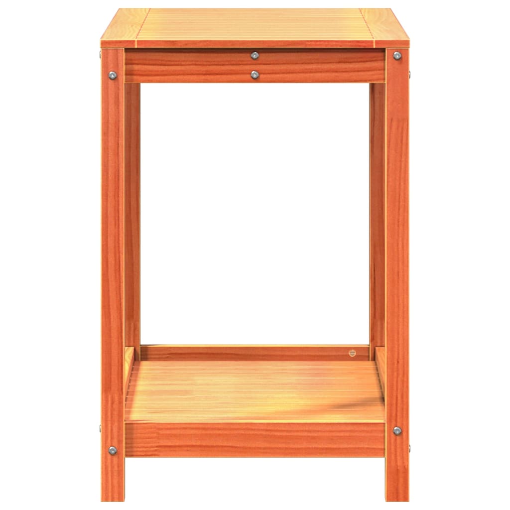 Tavolo Invasatura Ripiano Marrone Cera 82,5x50x75 Massello Pino