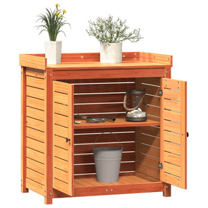 Tavolo Invaso con Ripiani Marrone 82,5x50x86,5 cm Massello Pino 844635