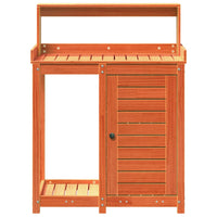 Tavolo Invaso con Ripiani-Tavolo da Lavoro con Ripiani Marrone 82,5x50x109,5cm Massello Pino 825048