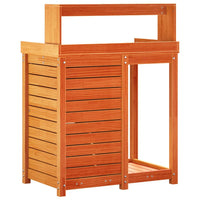 Tavolo Invaso con Ripiani-Tavolo da Lavoro con Ripiani Marrone 82,5x50x109,5cm Massello Pino 825048