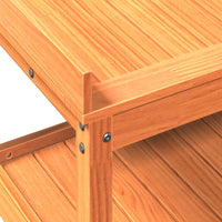 Tavolo Invaso con Ripiani-Tavolo da Lavoro con Ripiani Marrone 82,5x45x86,5 cm Massello Pino