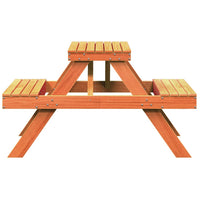 Tavolo da Picnic Marrone Cera 105x134x75 cm Legno Massello Pino 844649