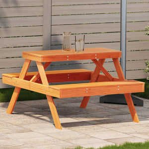 Tavolo da Picnic Marrone Cera 105x134x75 cm Legno Massello Pinocod mxl 115434