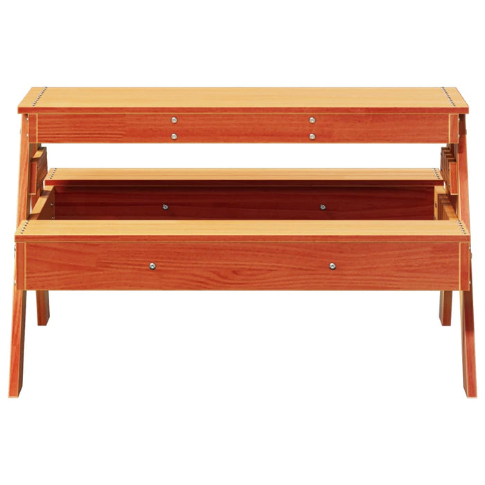 Tavolo Picnic Bambini Marrone Cera 88x97x52 cm Massello Pino 844656