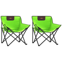 Sedie da Campeggio con Tasca Pieghevoli 2 pz Verdi 366552