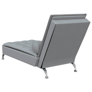 Chaise Longue Massaggi Cuscino a Rullo Grigio Chiaro in Tessuto 379443