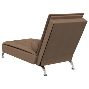 Chaise Longue Massaggi con Capezzale Marrone in Tessuto 379446