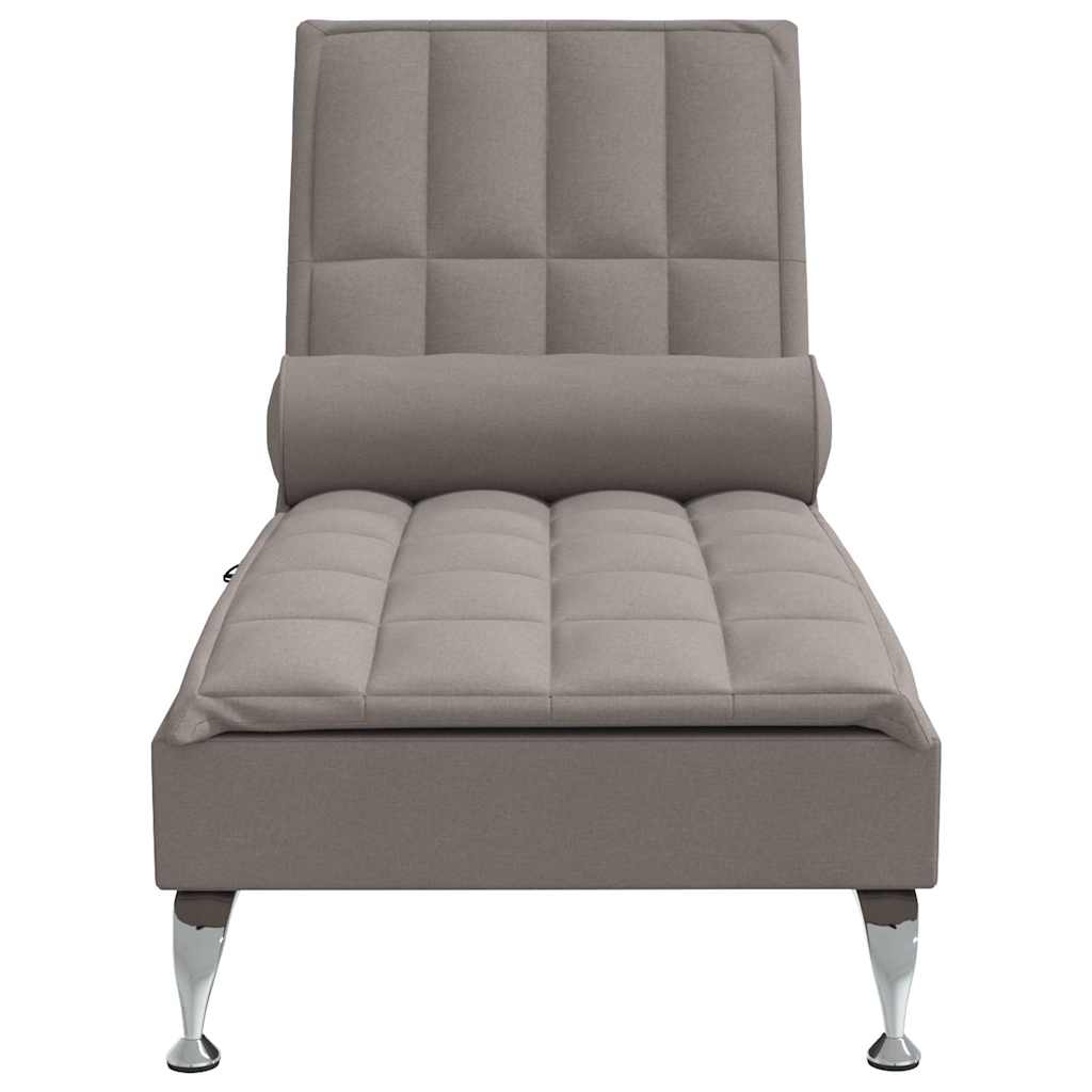 Chaise Longue Massaggi con Capezzale Tortora in Tessuto 379447