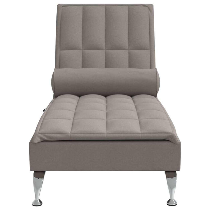 Chaise Longue Massaggi con Capezzale Tortora in Tessuto 379447