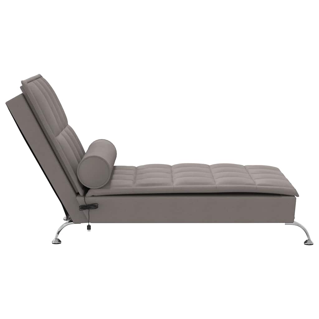 Chaise Longue Massaggi con Capezzale Tortora in Tessuto 379447