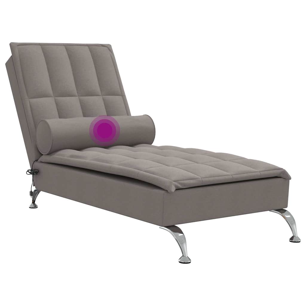 Chaise Longue Massaggi con Capezzale Tortora in Tessuto 379447