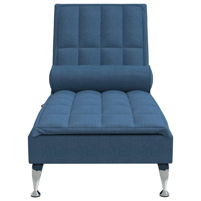 Chaise Longue Massaggi Cuscino a Rullo Blu in Tessuto 379449