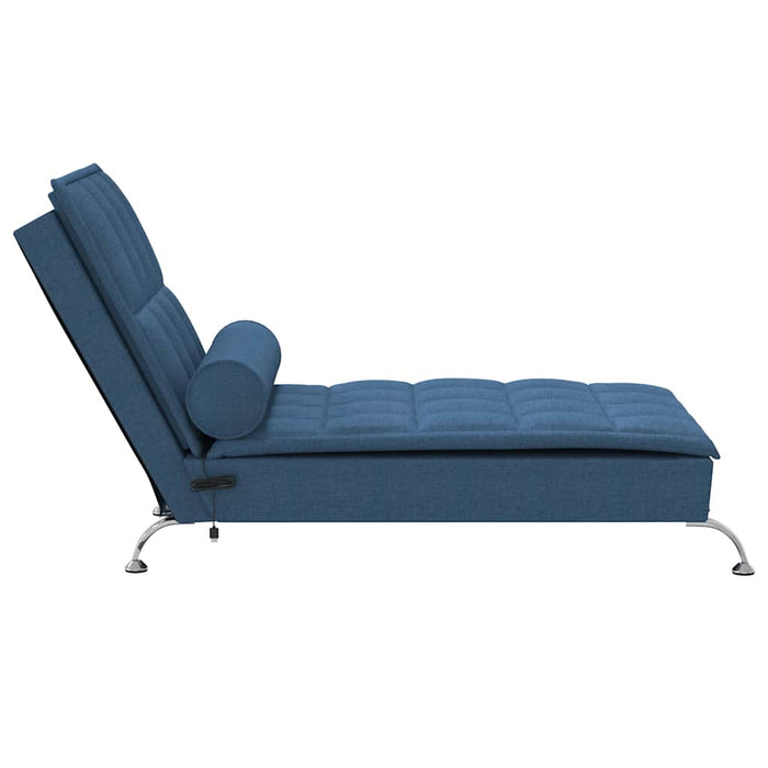 Chaise Longue Massaggi Cuscino a Rullo Blu in Tessuto 379449