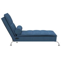 Chaise Longue Massaggi Cuscino a Rullo Blu in Tessuto 379449