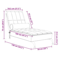 Chaise Longue Massaggi Cuscino a Rullo Blu in Tessuto