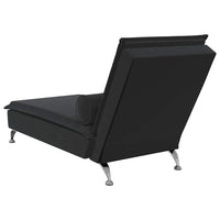 Chaise Longue Massaggi con Cuscino a Rullo Nero in Velluto 379455