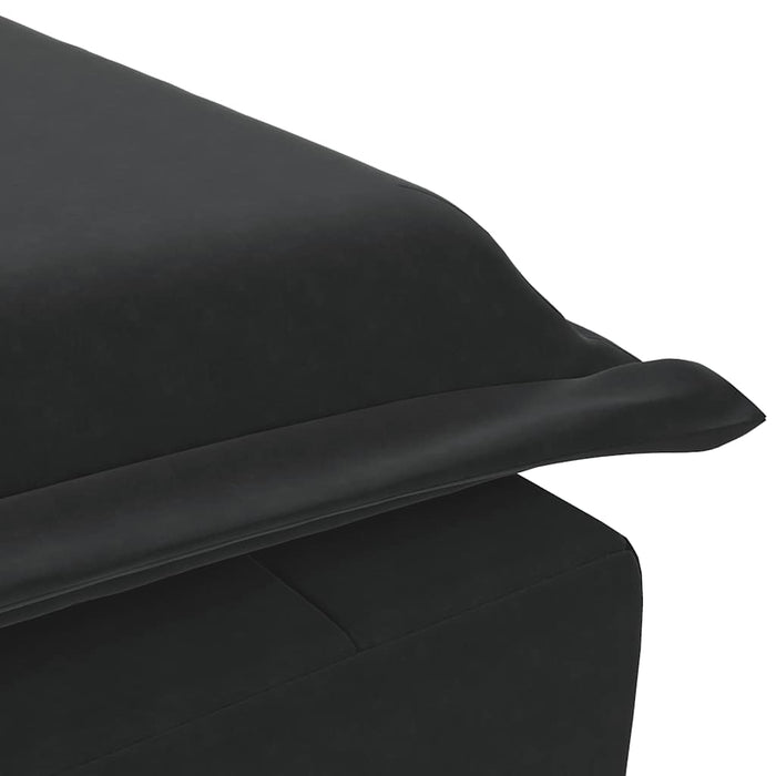 Chaise Longue Massaggi con Cuscino a Rullo Nero in Velluto 379455