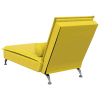 Chaise Longue Massaggi con Cuscino a Rullo Giallo in Velluto