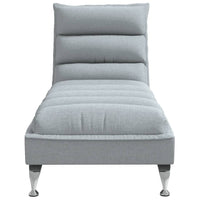 Chaise Longue con Cuscini Grigio Chiaro in Tessuto 379468