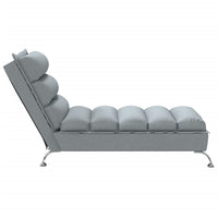 Chaise Longue con Cuscini Grigio Chiaro in Tessuto