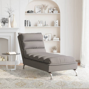 vidaXL Chaise Longue con Cuscini Tortora in Tessuto