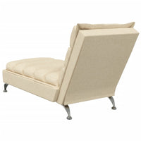 vidaXL Chaise Longue con Cuscini Crema in Tessuto